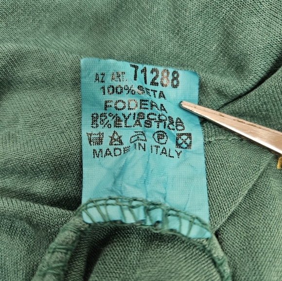 Alexandre Laurent Peacock Teal Pleated Silk Midi Skirt Size Small Women's U17 - Picture 6 of 8